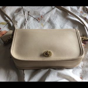 Vintage Cream Coach mini crossbody bag